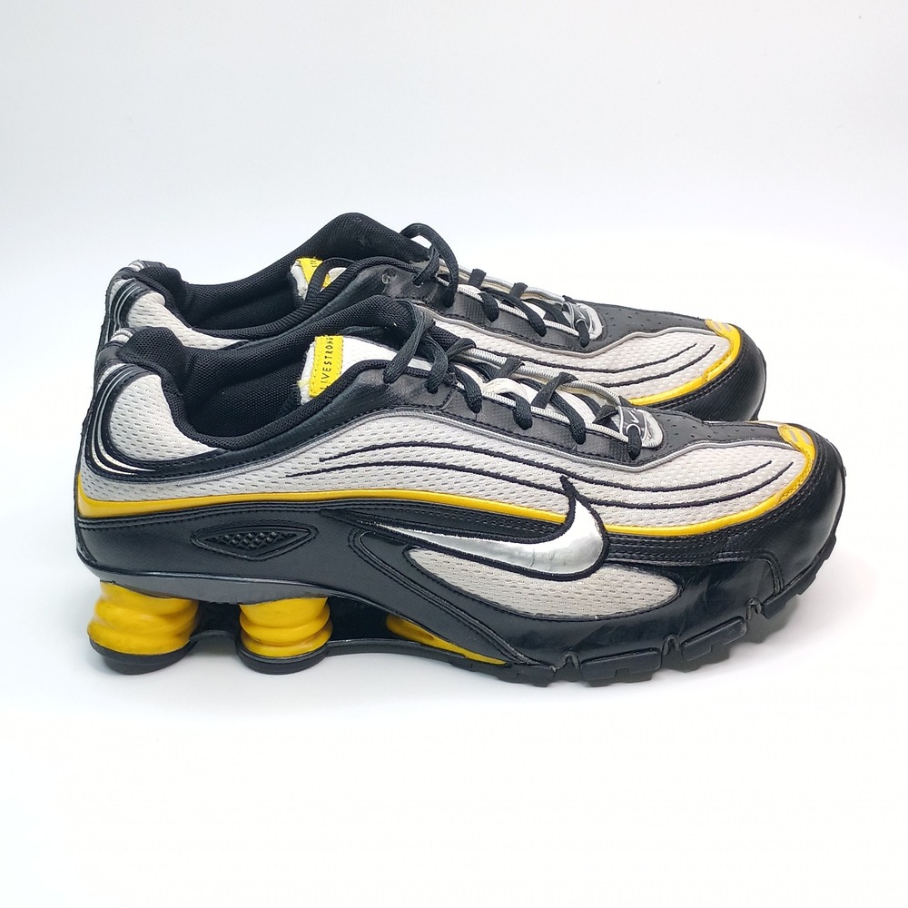 Nike Shox Livestrong Mens Running Shoes Black White Yellow 350623-101 Size 10 - Picture 5 of 10